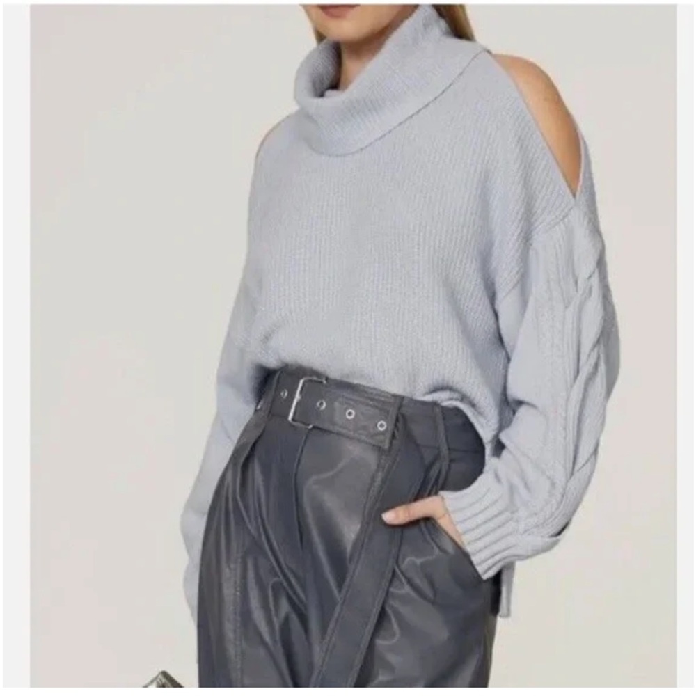 Jonathan Simkhai Light Gray - Blue Cowl Neck Sweater